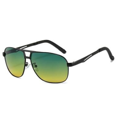 Imagem de Óculos de sol de alumínio e magnésio para homens, óculos de sol para dirigir UV400, preto, dia e noite, tamanho único