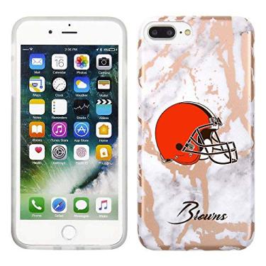 Imagem de Prime Brands Group Capa de celular para Apple iPhone 8 Plus/7 Plus/6S Plus - Branco/Ouro rosa - Licenciado pela NFL Cleveland Browns