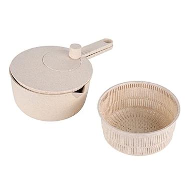 Imagem de Girador de Salada, Lavadora de Legumes, Filtro de Secador de Frutas e Vegetais, Escorredor de Cabo Longo, Conveniente para Suprimentos de Cozinha, Controle Fácil de Lavar e Secar