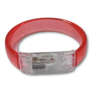 Imagem de Kit 10 Pulseiras Acrílicas c/ Led Pisca - Festas Brinquedos, Vermelho