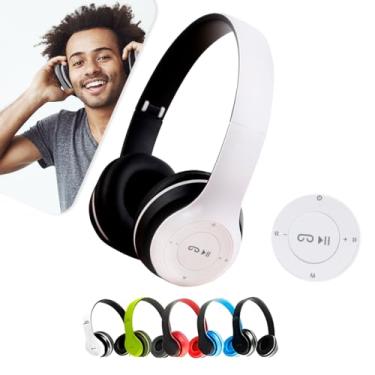 Imagem de Fone de Ouvido Bluetooth Headphone P47 Sem Fio Wireless Micro Sd 5.0 Dobrável Com Microfone Regulável Para Corrida Academia Escritório Caminhada Reunião Linha Premium (Branco)