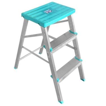 Imagem de Escada Banqueta Alumínio Dobrável 3 Degraus at 120kg GIBAFER