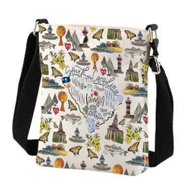 Imagem de Bolsa tiracolo South Carolina Gifts Sc State Gift South Carolina Souvenir Gift South Carolina State Sling Bag, Branco