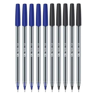 Imagem de Kit 10 Canetas Esferográfica Scrit Ponta Agulha 0.7mm (Preto-Azul)