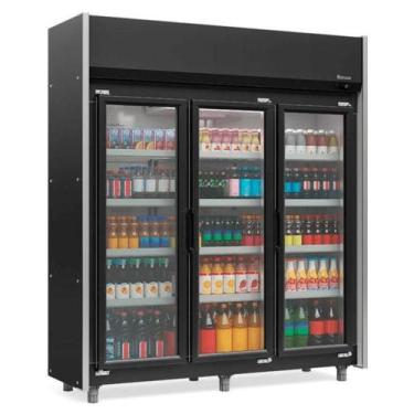 Imagem de Refrigerador Vertical 1,82m 3 Portas 1200L Auto Serviço GEAS-3 PR Pret