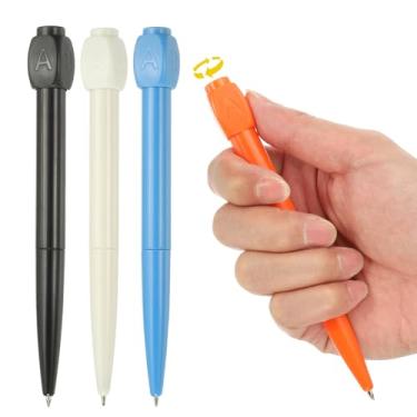 Imagem de PATIKIL 4 peças de canetas esferográficas engraçadas, caneta de escrita interessante de 0,5 mm, canetas de tinta gel preta, respostas fofas, perguntas, escolha descompressão de rotação ABCD para