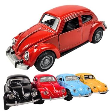 Imagem de Fusquinha Carrinho Miniatura Ferro Fricção Abre Porta Clássico Colecionável (Vermelho)