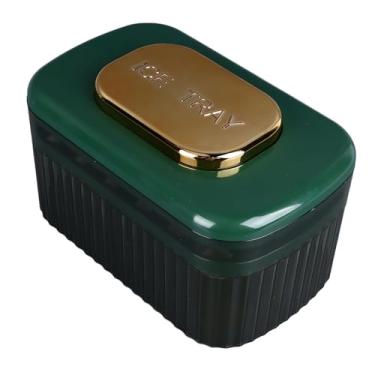 Imagem de Bandeja de Cubos de Gelo de Grande Capacidade Com Lixeira, Molde de Freezer de Liberação Fácil para Cocktail de café de Uísque, 24 Grades de Armazenamento Bin Scoop (Verde)