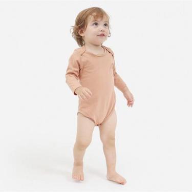Imagem de Body Infantil Manga Longa Bebê Algodão Unissex - TechMalhas, Bege, M
