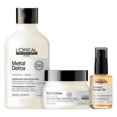 Imagem de L'Oréal Prof Metal Detox e Óleo Capilar Kit Salão 3 Produtos