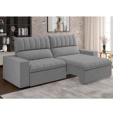 Imagem de Estofado Retratil e Reclinável 4 Lugares 250cm New Mali Cinza