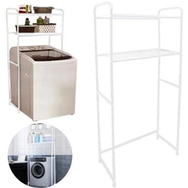 Imagem de Rack Estante Lavanderia Maquina de Lavar Branco Organizaçao Prateleira