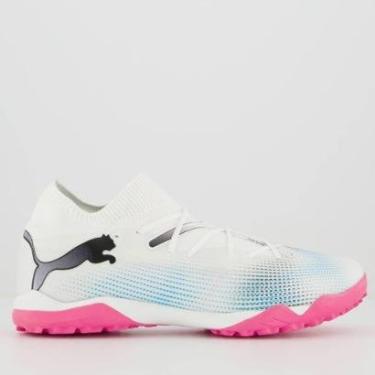 Imagem de Chuteira Puma Future 7 Match TT BDP Society Branca e Rosa-Masculino