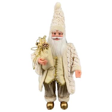 Imagem de Papai Noel Gigante Creme/Gold Tecido Decoração Natal 140Cm