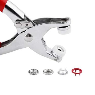 Imagem de Botões de Abras de Metal Duráveis ​​prendedores Com Alicates para Artesanato e Costura - Prensa de Cobre Ecologicamente Correto Prensa de Alta Dureza Alicates de Aço 120 Conjuntos de Cores Misturadas