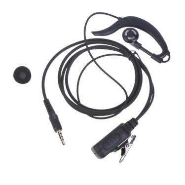 Imagem de BaoFufc Fone de ouvido de 1 pino para fone de ouvido de rádio com microfone PTT 3,5 mm PTT gancho de orelha