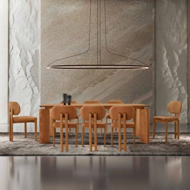 Imagem de Mesa de Jantar Nala 220cm Madeira Tampo Laminado com 8 cadeiras Nala