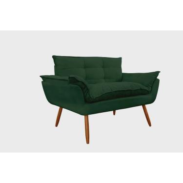 Imagem de Namoradeira Decorativa para Sala de Estar Opala Suede Verde - Montanaris Decor