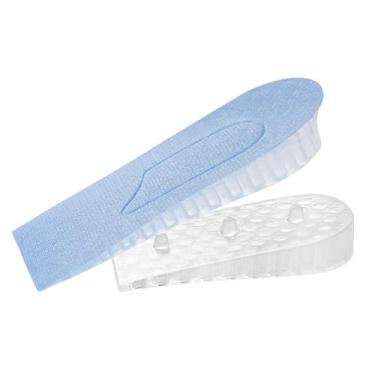 Imagem de Palmilha Ortopédica de Silicone com Elevação, 3,5 cm de Altura, 2 Níveis Ajustáveis, Transparente e Azul