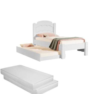Imagem de Cama Solteiro Tamanho Padrão 188x90 com Auxiliar 100% MDF Acompanha 2 