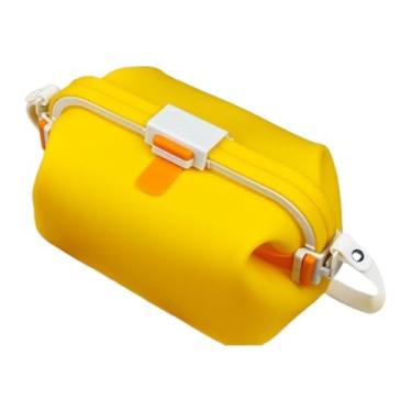 Imagem de YWJLQH Silicone Lunch Box Storage Storage Travel Bag Bento Box para caminhada, Amarelo