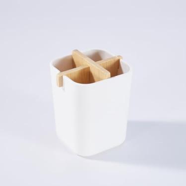 Imagem de Suportes de escova de dentes para banheiro com tampa, suporte de escova de dentes elétrico para bancada de banheiro, copo de escova de dentes fácil de limpar conjunto de suporte de pasta de dentes