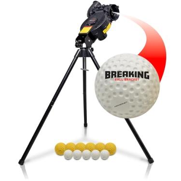 Imagem de PowerNet Lançar a máquina de arremesso F-lite Pro de beisebol e softball, suporte de bola de quebra, velocidade variável de até 90 MPH, lançador de bola de treino de rebatidas (F-lite Pro)