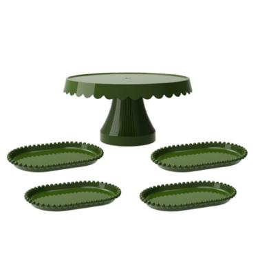 Imagem de Kit Completo De Festa Com 1 Bandejas Pérola(VDO - VERDE OLIVA)