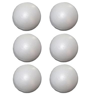 Imagem de Meuey Lyot Bolas de espuma de isopor brancas de 10 cm, cerca de 10 cm, bolas de espuma, faça-você-mesmo, arte déco e projeto de artesanato doméstico, 6 peças