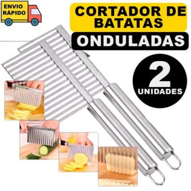 Imagem de Kit 2 Cortador de Batata Legumes Em Formado Ondulado Palito Em Aço Ino