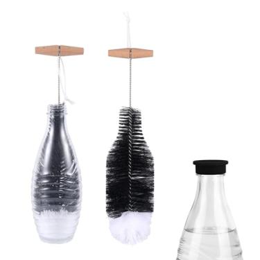 Imagem de BOXOB Escova de garrafa para Sodastream, escova de limpeza de garrafa de refrigerante grande de 35 cm, ferramenta de limpeza de cerdas suaves e antiarranhões com cabo de madeira confortável