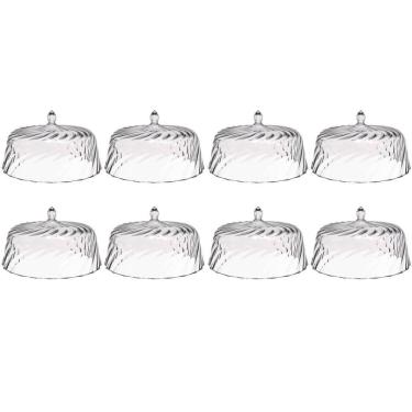 Imagem de 8 Cúpulas de Plástico 25cm Transparente para Bolos Tortas Doces Pratos Glassy Crippa 