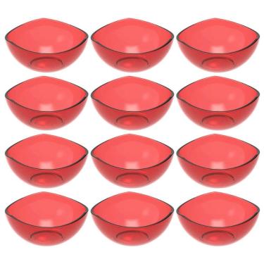 Imagem de 12 Potes de Sobremesa Doces Vermelho Transparente 265ml Plástico Crippa Restaurante Hotel