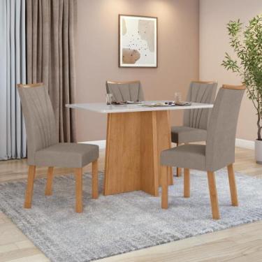 Imagem de Conjunto Mesa de jantar Celebrare 1,20 com vidro e 4 Cadeiras Apogeu T