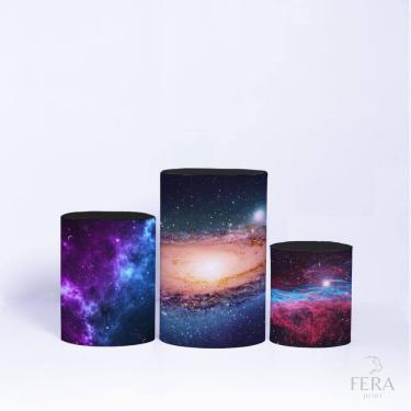 Imagem de Trio Capa Cilindro 3d Festa Astronauta Sublimado Veste Fácil C/elástico