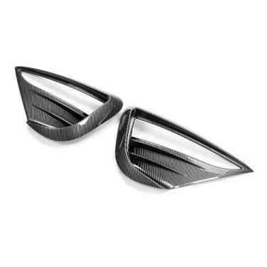 Imagem de STAMOO Acabamento da tampa do farol de neblina frontal adequado para 2020-2023 Tesla Model Y Acessórios Capa de Sobrancelha Acabamento Moldura Exterior ABS Decoração (Fibra de Carbono Brilhante)