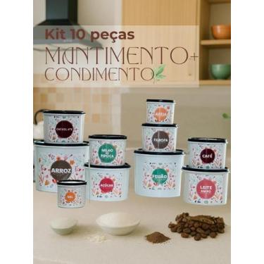 Imagem de Kit de Mantimentos Linha Floral  Organização com Delicadeza 10 Potes -