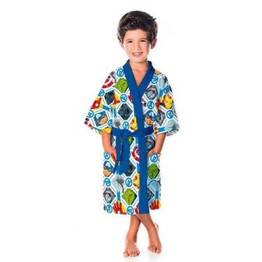 Imagem de Roupão Infantil Quimono Estampado Avengers tam P - Casas valencia, P