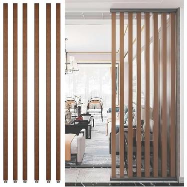 Imagem de Divisória De Parede Divisor De Quarto Ripas De Madeira Do Chão Ao Teto - Divisória De Poste De Parede Moderna Independente Para Entrada Restaurante Decoração De Escritório Coluna - 70 A 230