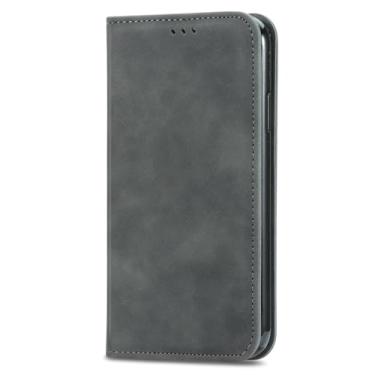 Imagem de LYJSMGZ Capa carteira para Samsung Galaxy S25 Edge, capa de couro fosco, elegante suporte para cartão de crédito com proteção contra quedas, capa flip em pé, cinza, borda S25
