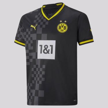 Imagem de Camisa Puma Borussia Dortmund Away 2023 Juvenil Com Patrocínio-Unissex