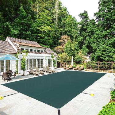 Imagem de Goleray Capas De Piscina 20'X40' Para Piscinas Enterradas, Segurança Retangulares, Capa Verão E Inverno, Tela Proteção Natação, Móveis Áreas Externas, Verde Escuro