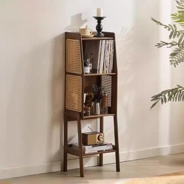 Imagem de Estante de madeira sólida, prateleira de livros modernos unidades de prateleira em pé com armazenamento, estantes de livros para sala de estar, quarto, escritório, móveis de decoração de cas