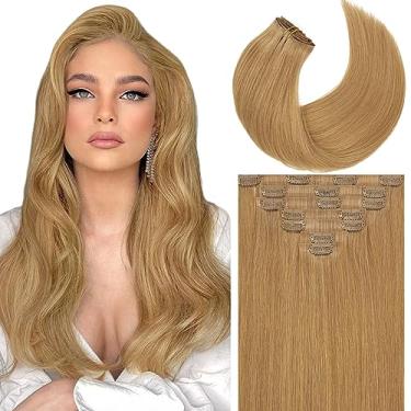 Imagem de Caliee Extensões De Cabelo Humano Sem Costura, Cor Loiro Caramelo, 14 Polegadas, Trama Pu Ultrafina, Remy, Liso E Sedoso, 110G