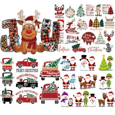 Imagem de Adonisaon Adesivos De Natal Para Passar A Ferro, Patches Natal, Decalques Papai Noel, Boneco Neve, Chapéu Veado, Sino Árvore, Pinguim, Luvas Coleta, Apliques Transferência Calor Roupas, Decoração Fa