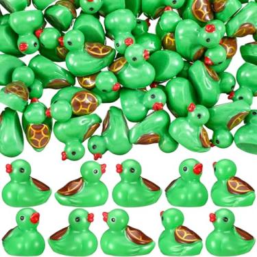 Imagem de VioraWhite 50 peças mini estatuetas de pato miniatura de resina figura de pato pequenos animais de resina para artesanato pequeno animal fofo topo de bolo de aniversário para jardim, micro paisagem