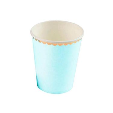 Imagem de Kit 10 Copos 270Ml Descartáveis De Luxo Papel Branco E Azul