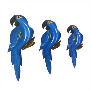 Imagem de Trio De Arara P Decoração Para Varanda Jardim Sacada Sitio - Atelie Center (Azul)