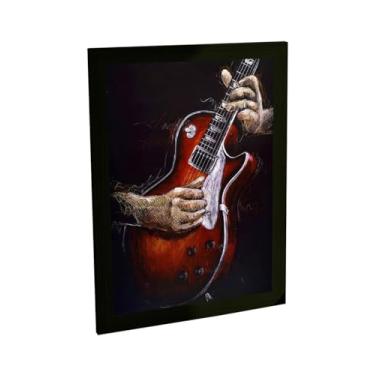 Imagem de Quadro Decorativo Guitarra Solo Ilustração Musica Banda Decoração Poster Quarto Sala