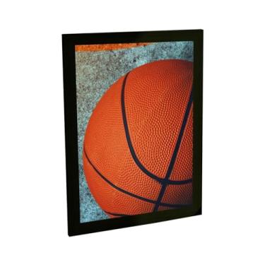 Imagem de Quadro Decorativo Basquete Foto Ilustração Bola Decoração Poster Quarto Sala